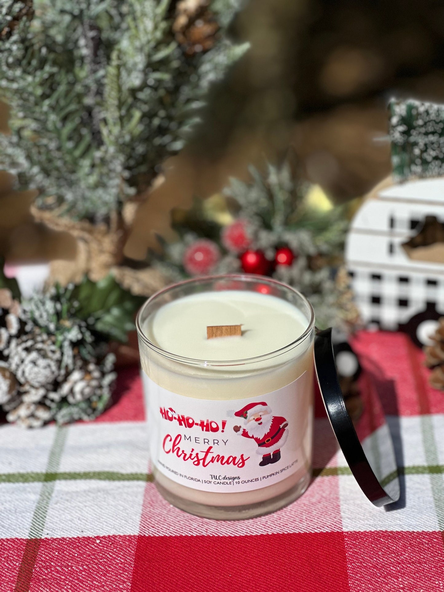 Ho Ho Ho Merry Christmas Wooden Wick